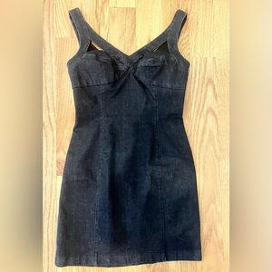 Badgley Mischka cut out denim mini cut out dress